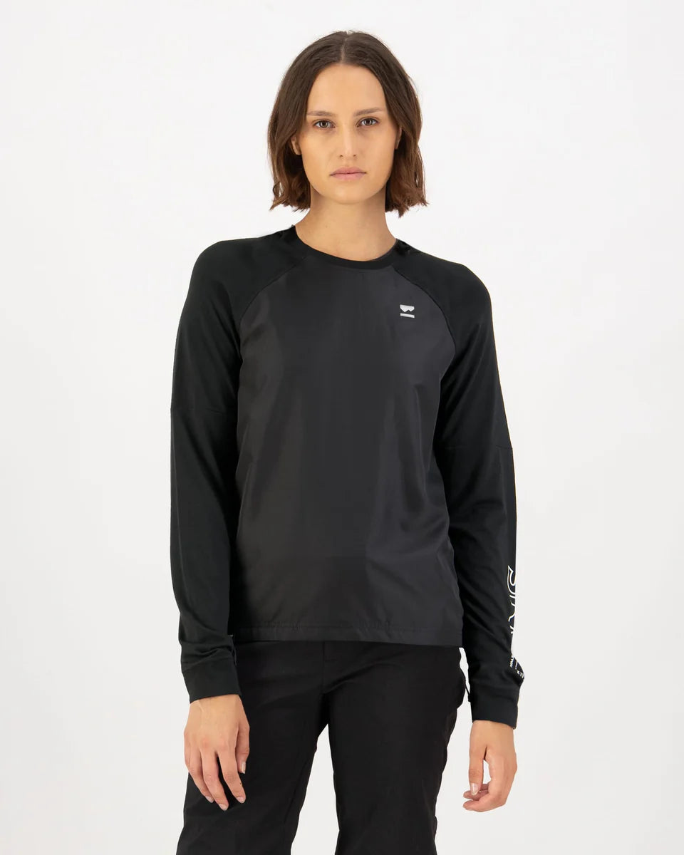 Mons Royale Womens Tarn Merino Bike Wind Jersey Black