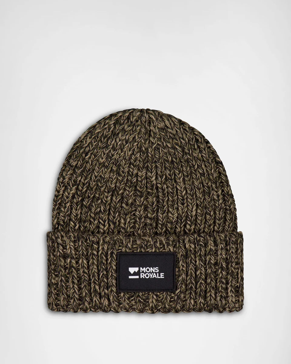 Mons Royale Triple Treat Merino Beanie One Size Dark Olive