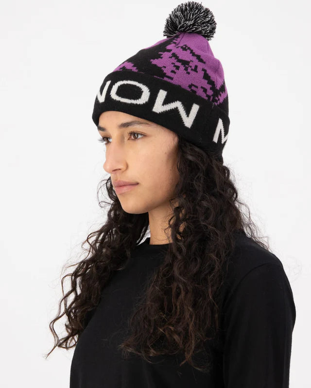 Mons Royale Mtn Pixel Merino Pom Pom Beanie