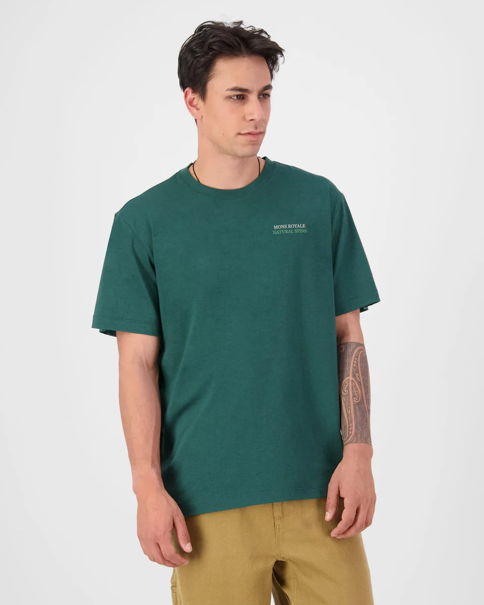 Mons Royale Mens Yonder Merino Organic Cotton T-Shirt