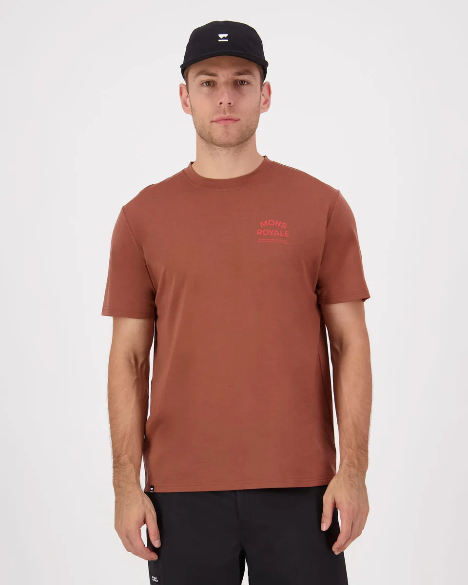 Mons Royale Mens Icon Merino T-Shirt Cinnamon
