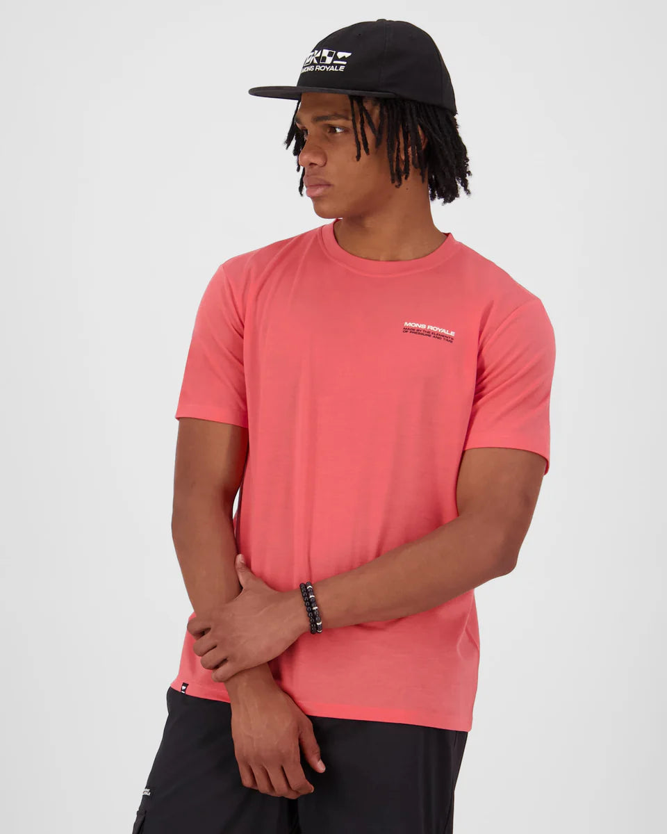 Mons Royale Mens Icon Merino T-Shirt Watermelon