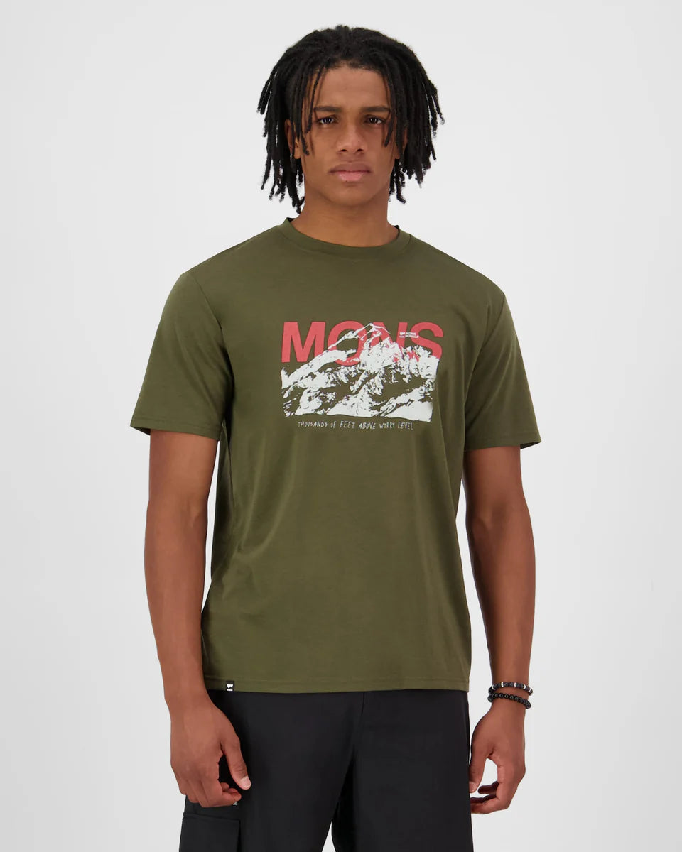 Mons Royale Mens Icon Merino T-Shirt Dark Olive