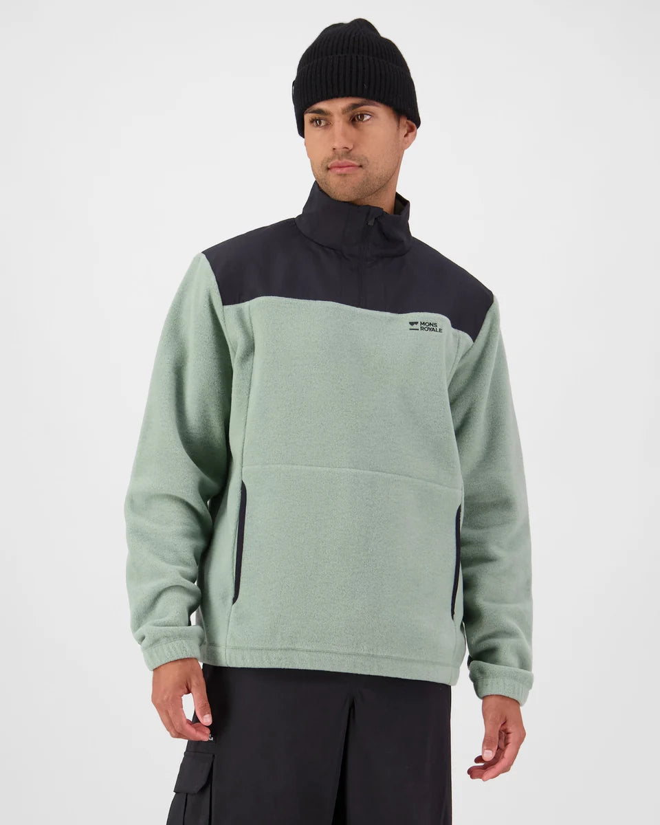 Mons Royale Mens Pileup Wool Fleece 1/4 Zip