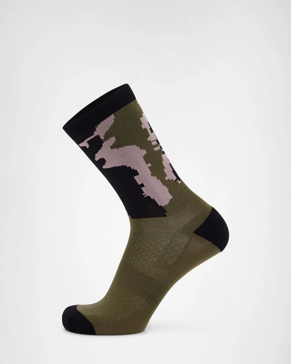 Mons Royale Atlas Merino Crew Sock Glitch Camo