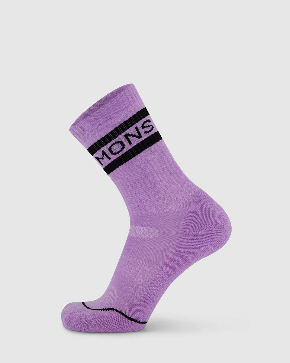 Mons Royale Signature Merino Crew Sock Pastel Purple
