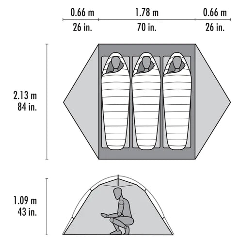 MSR Elixir 3 Tent (footprint incl.)
