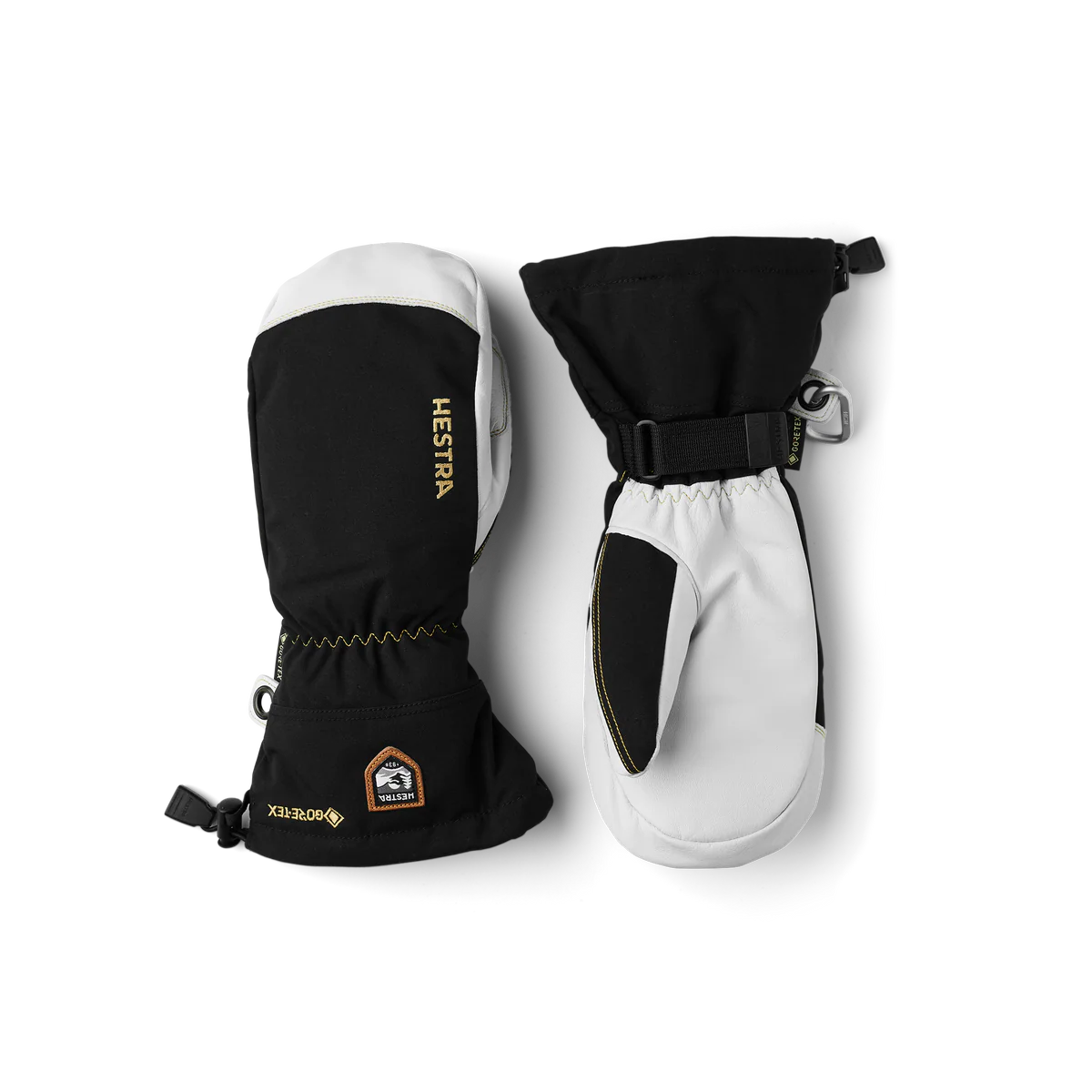 Hestra Army Leather Gore-Tex Mittens Black White