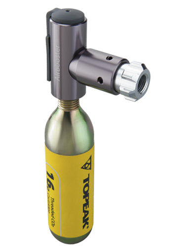 Topeak CO2 Airbooster Inflator + 1x Threaded 16g CO2 cartridge