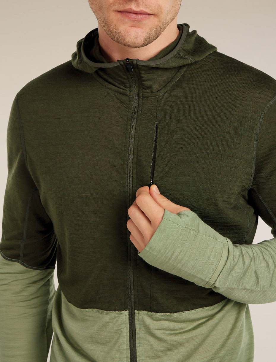 Icebreaker Mens Merino Blend 200 RealFleece Descender LS Zip Hoodie