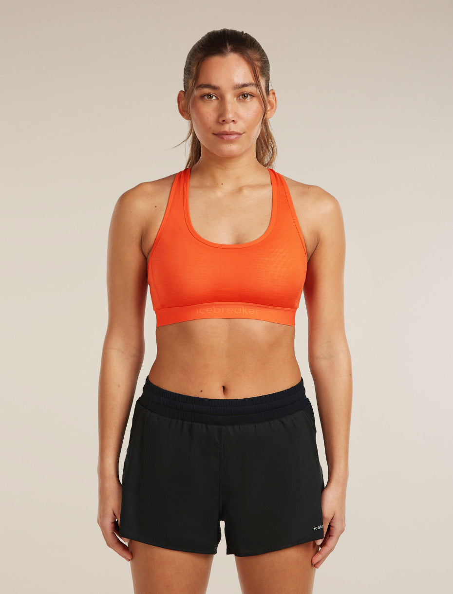 Icebreaker Womens Merino Blend 125 ZoneKnit Racerback Bra Fervid