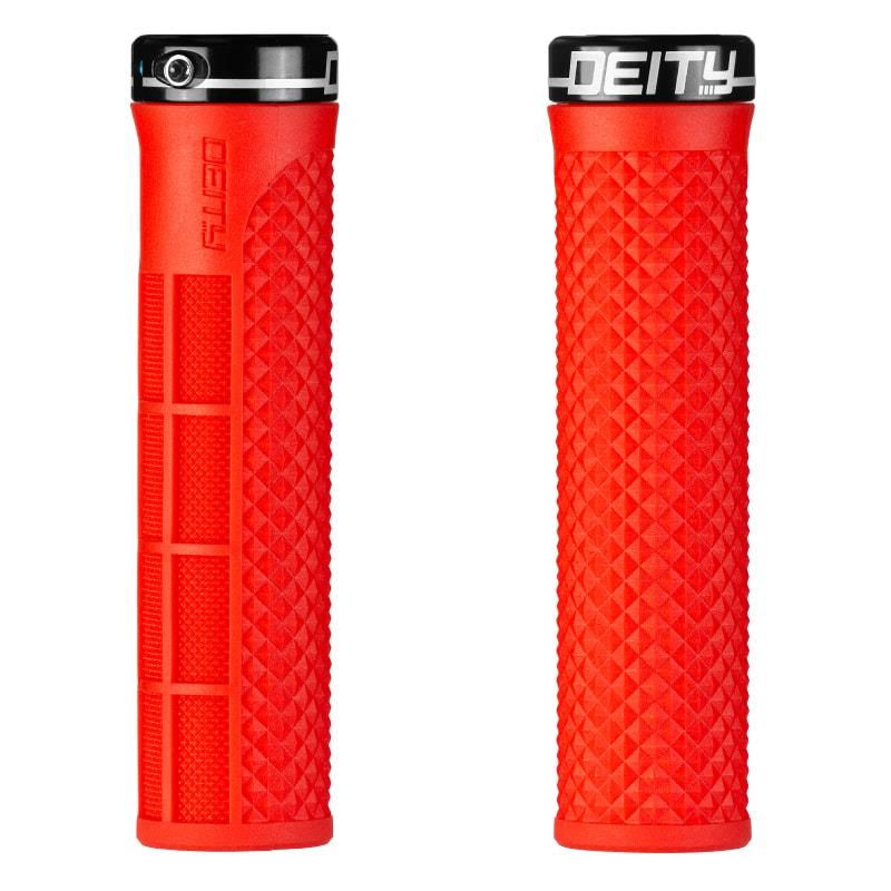 Deity Lockjaw Lock-On Grips Red Black