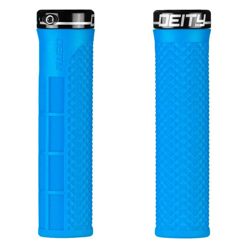 Deity Lockjaw Lock-On Grips Blue Slate Black