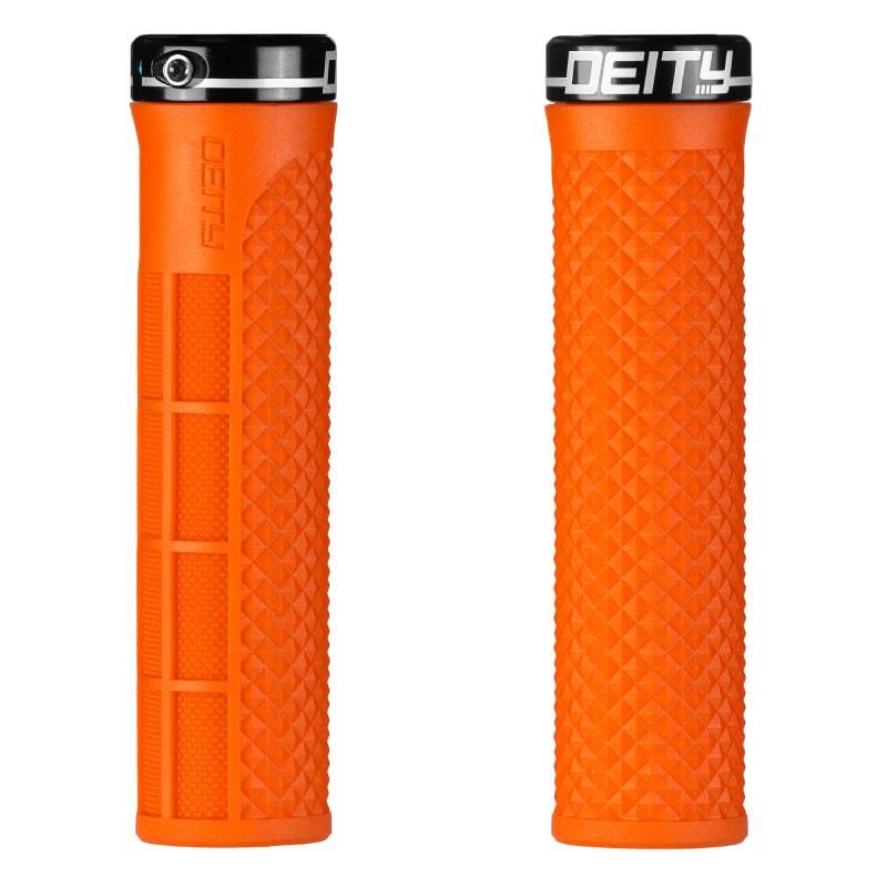 Deity Lockjaw Lock-On Grips Orange Black