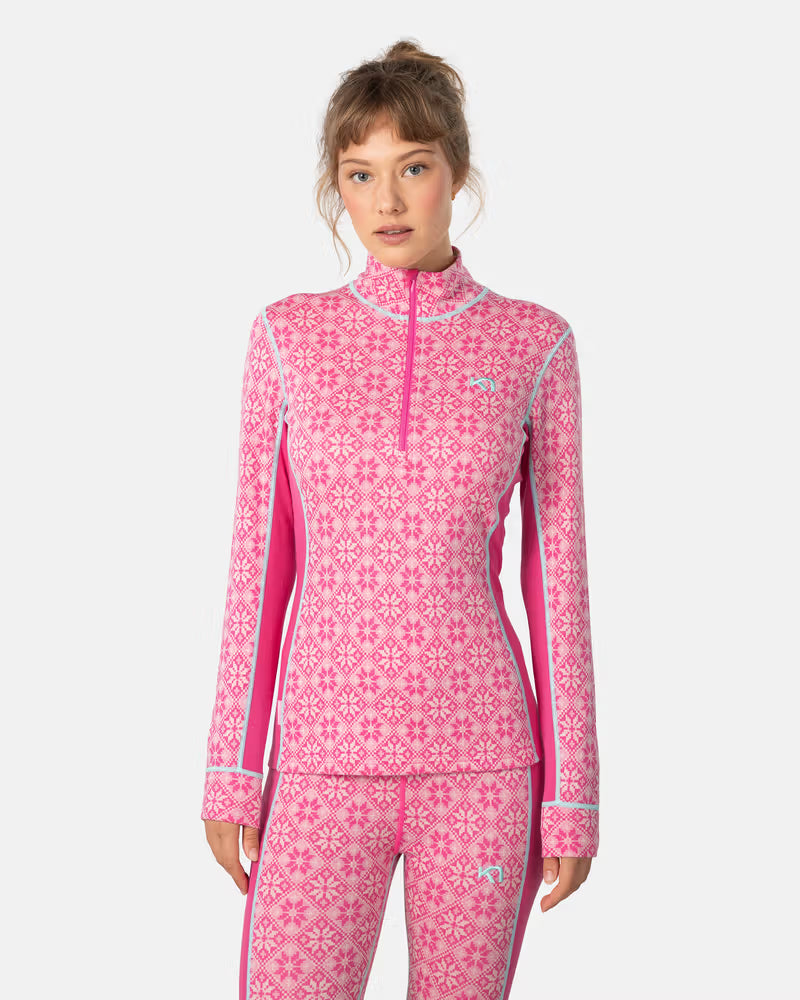 Kari Traa Womens Rose Merino Half Zip Base Layer Top