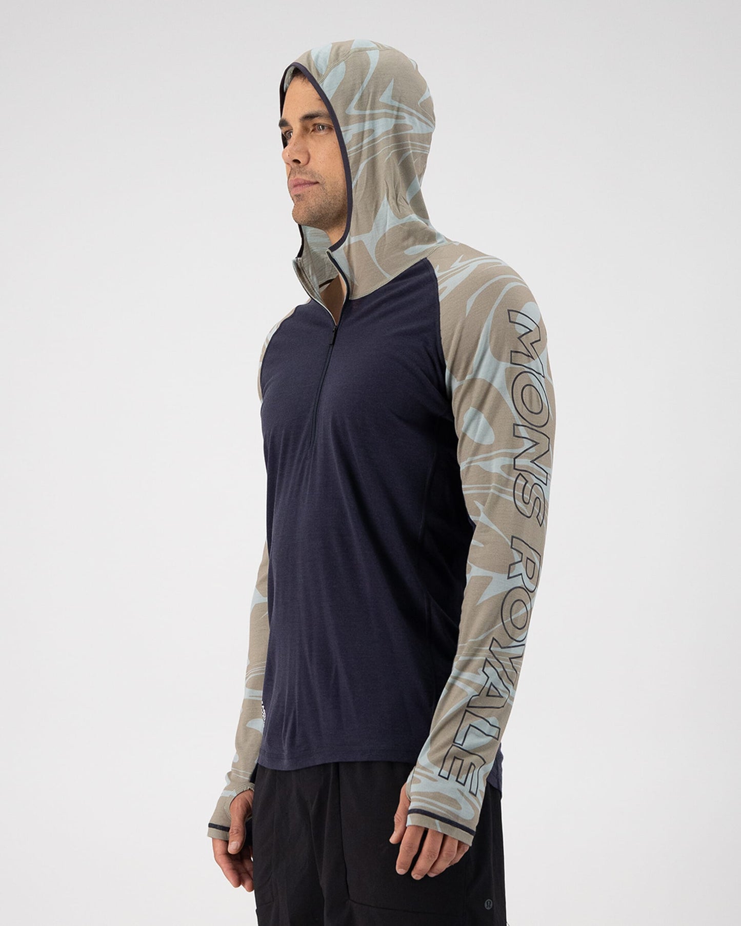 Mons Royale Mens Temple Merino Long Sleeve Hood