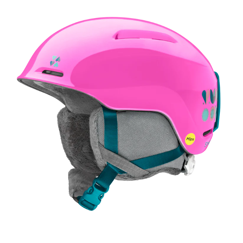 Smith Glide Jr. MIPS Snow Helmet Vivid Pink Hearts