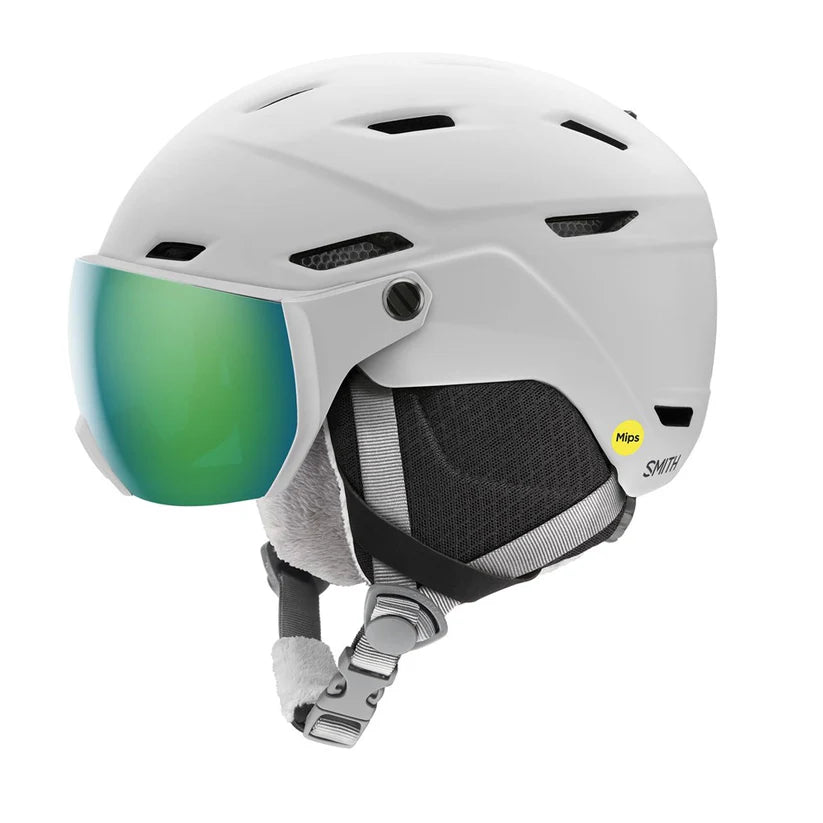Smith Survey Jr. MIPS Snow Helmet + Green Mirror Visor S M Matte White