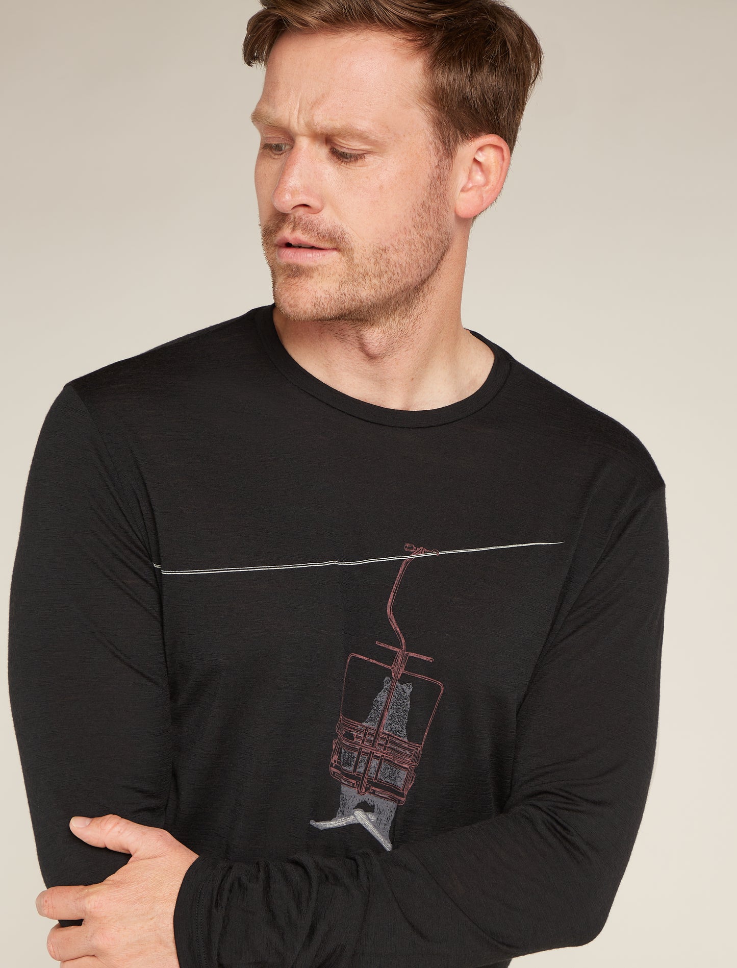 Icebreaker Mens 150 Tech Lite Long Sleeve Tee Bear Lift