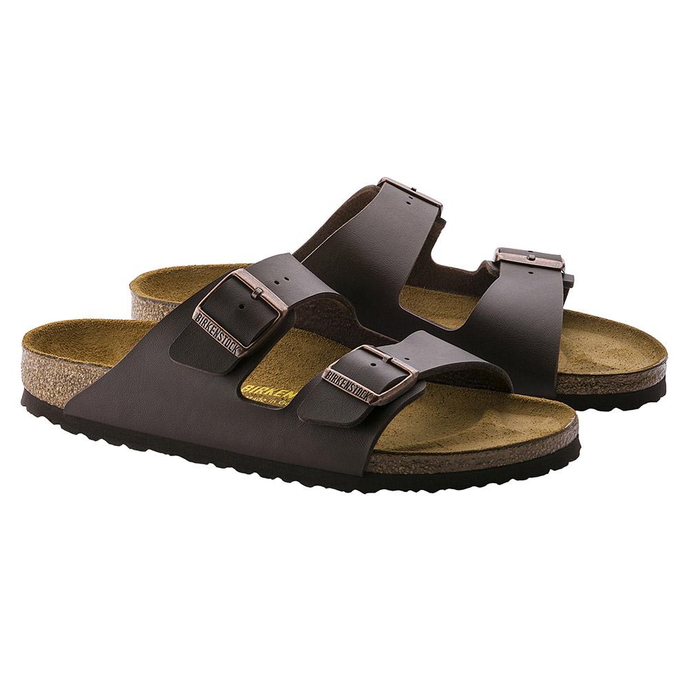 Birkenstock ARIZONA Birko Flor Dark Brown Narrow Width