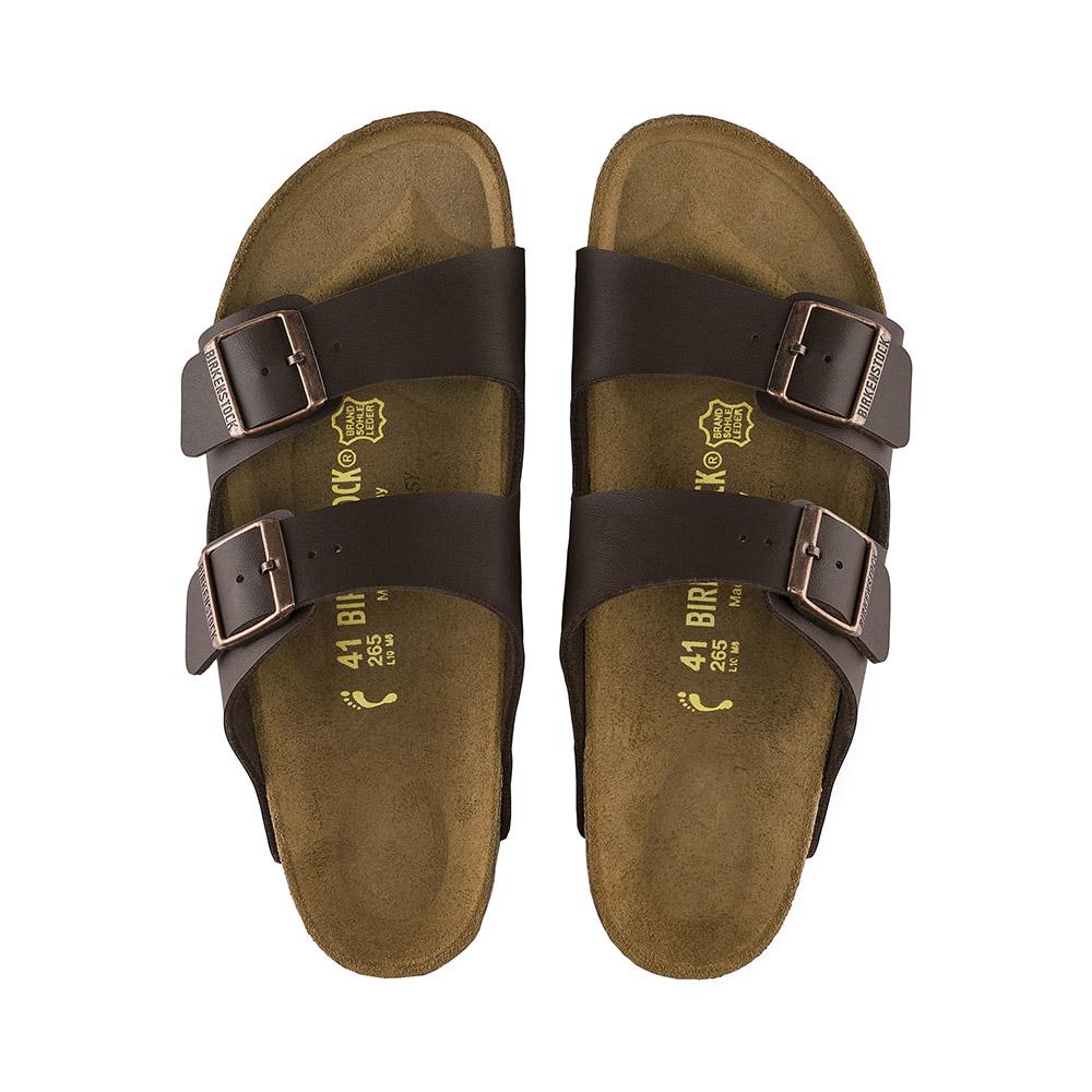 Birkenstock ARIZONA Birko Flor Dark Brown Narrow Width