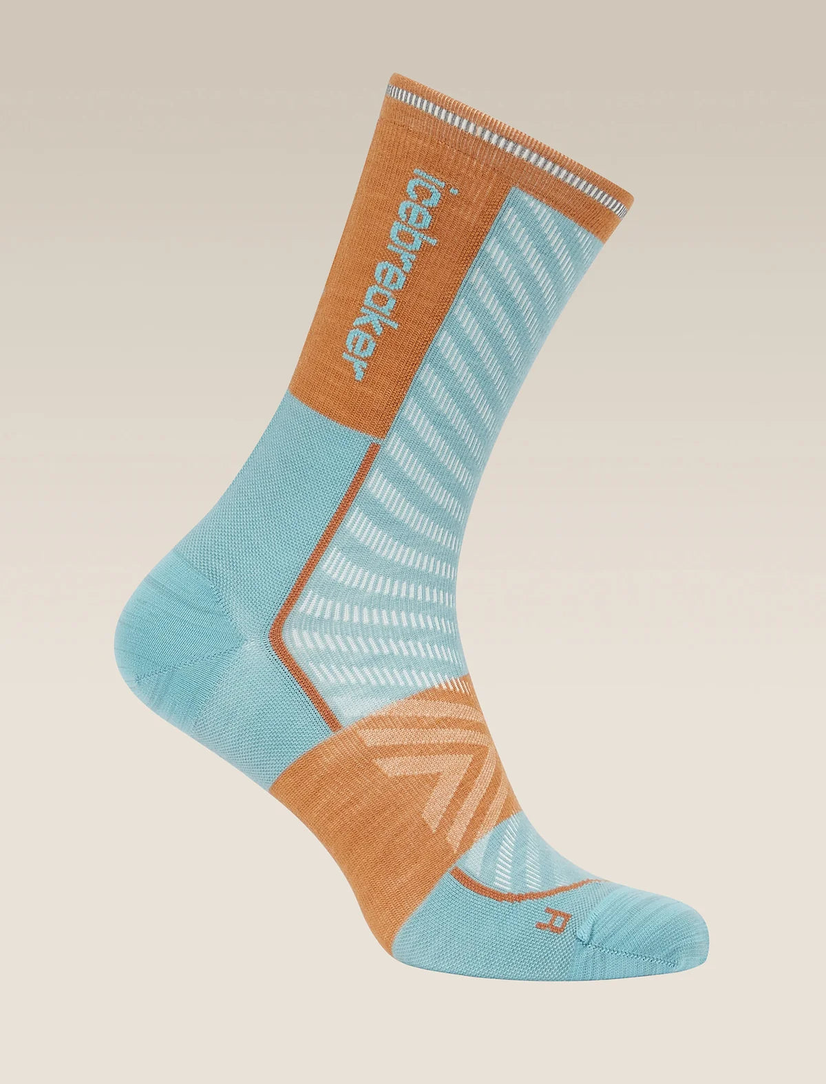 Icebreaker Mens Merino Blend Run+ Ultralight Crew Small Hydro Trail