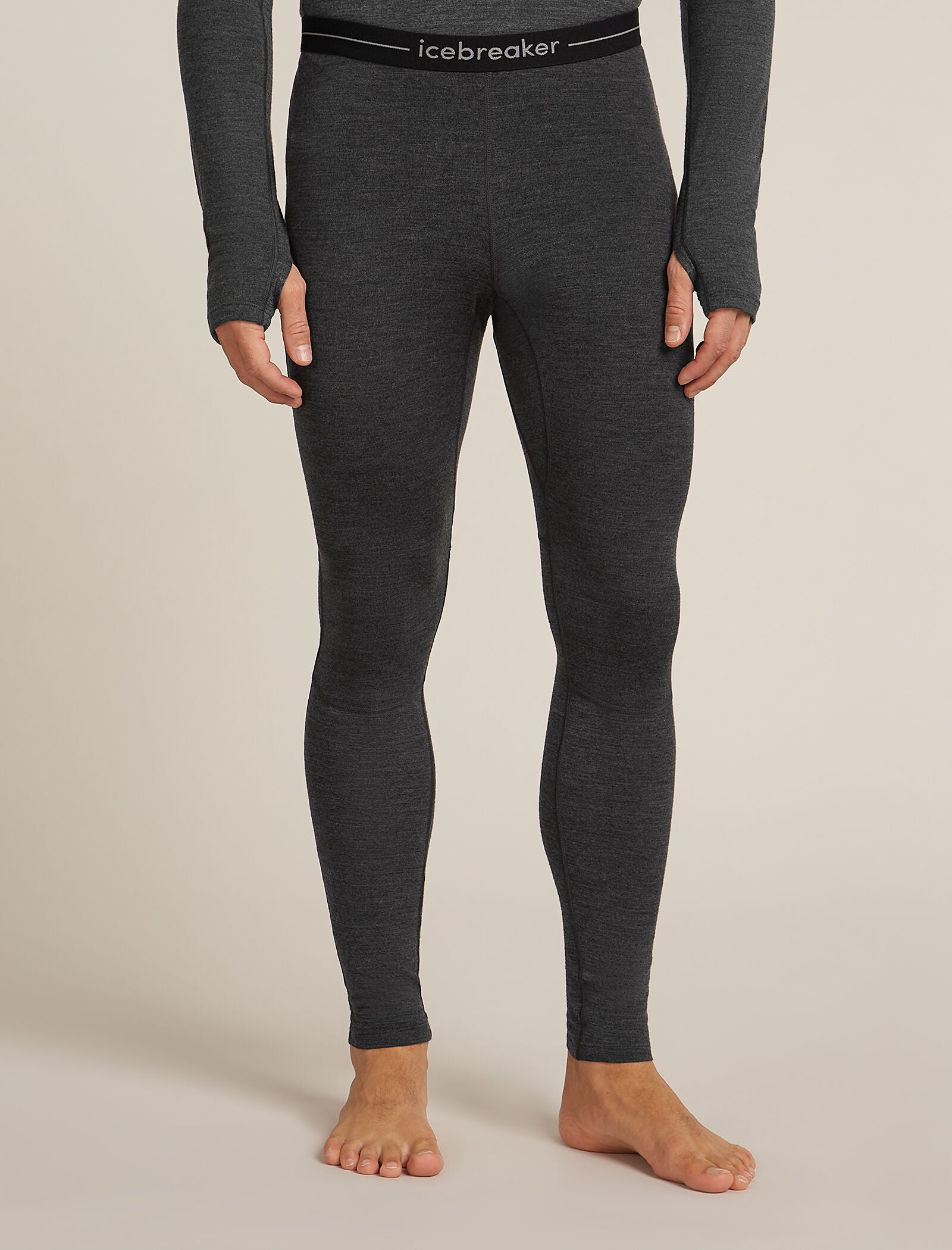 Icebreaker Mens Merino 260 ZoneKnit Leggings Jet Hthr