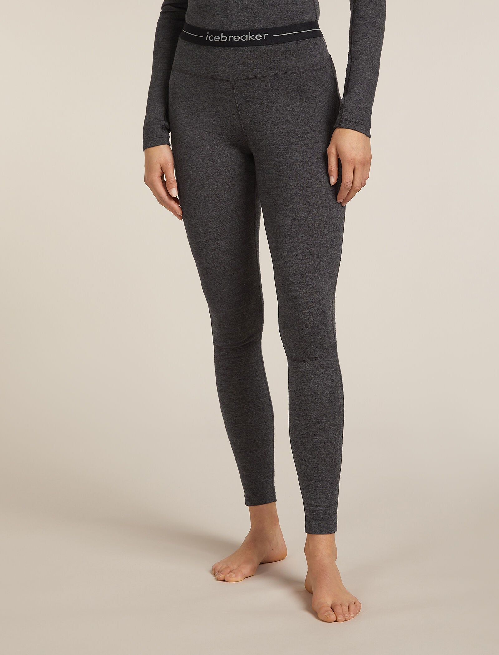 Icebreaker Womens Merino 260 ZoneKnit Leggings Jet Hthr