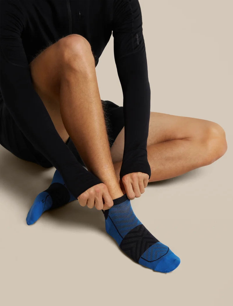 Icebreaker Mens Merino Blend Run+ Ultralight Micro Lazurite Midnight Navy