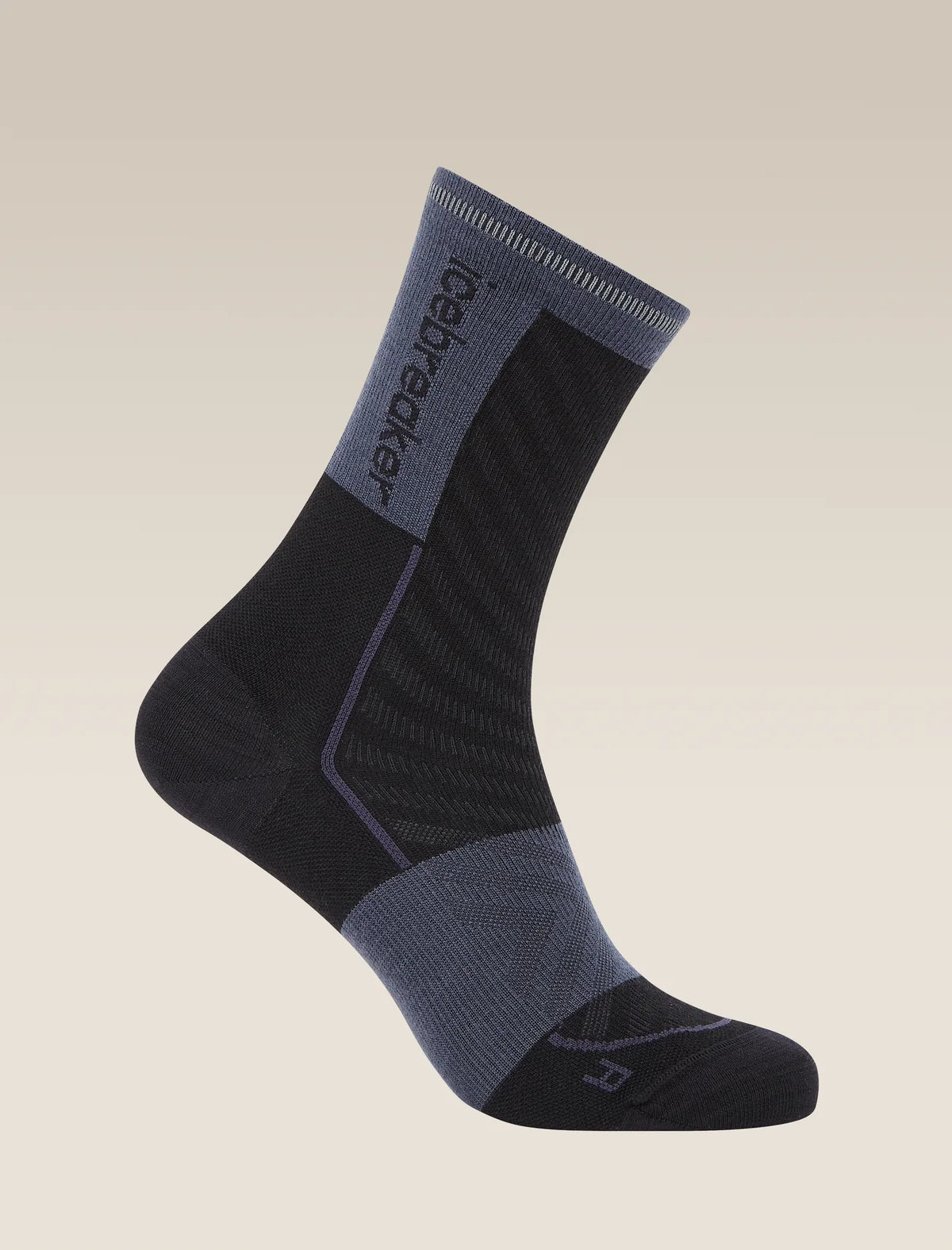 Icebreaker Womens Merino Blend Run+ Ultralight Crew BLACK GRAPHITE