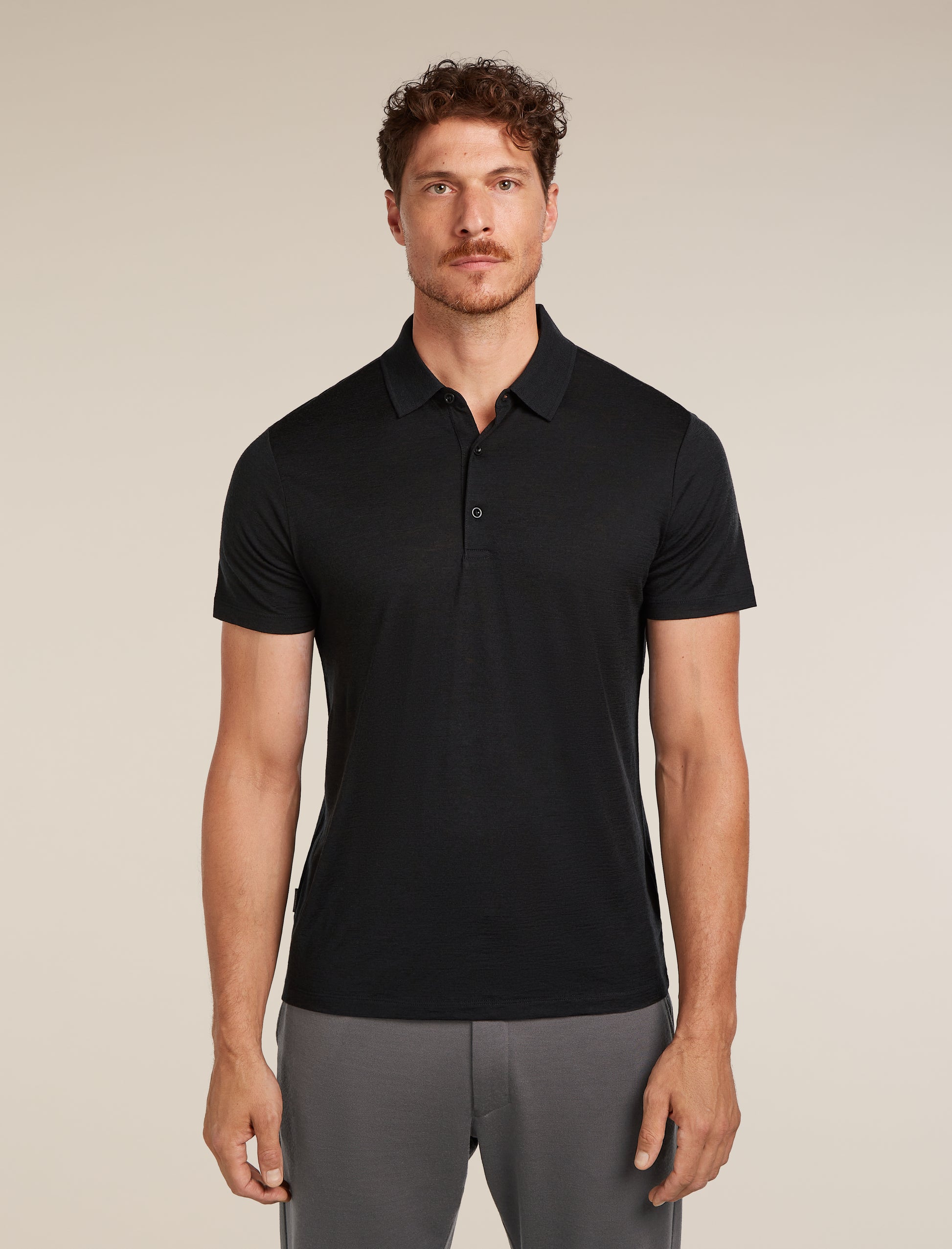 Icebreaker Mens Merino 150 Tech Lite SS Polo Black