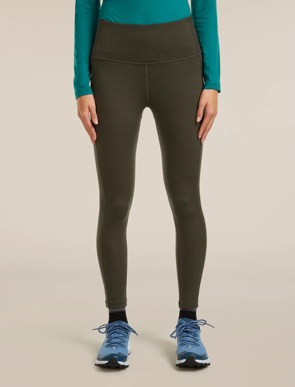 Icebreaker Womens Merino 260 Fastray 25" High Rise Tights Dk Loden