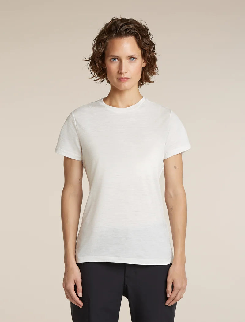 Icebreaker Womens Merino 150 Tech Lite SS Tee Ecru Heather