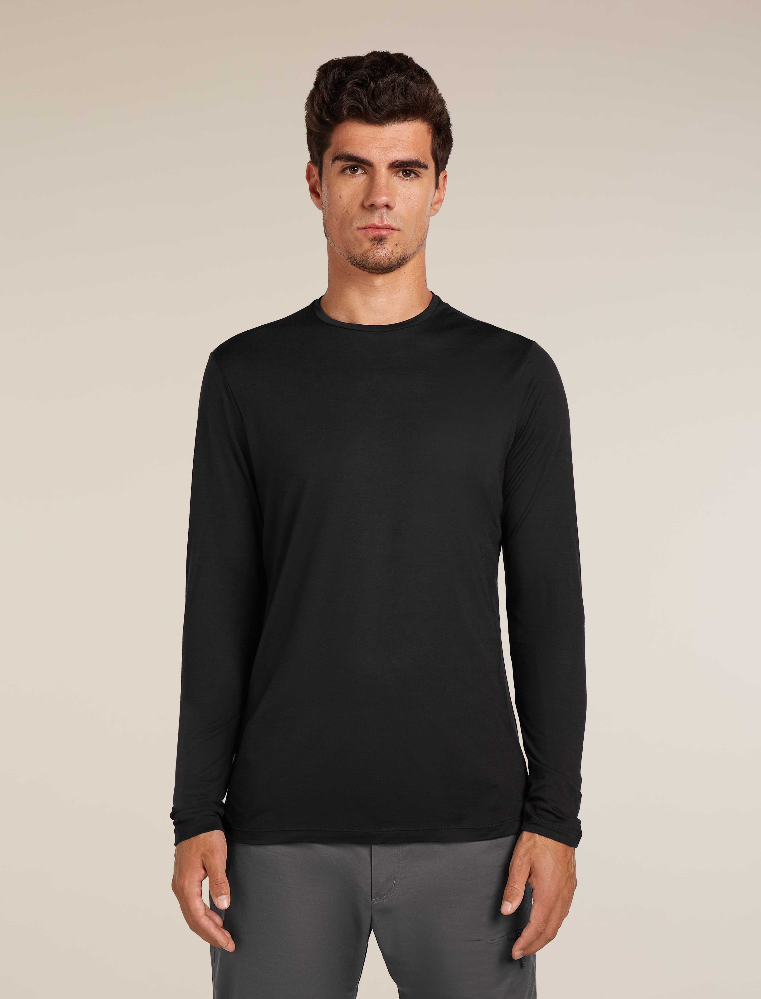 Icebreaker Mens Merino Blend 125 Cool-Lite Sphere LS Tee Black