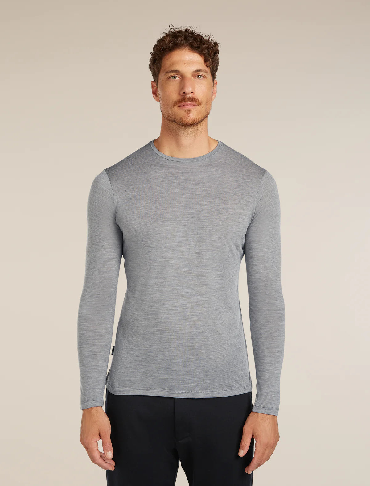 Icebreaker Mens Merino Blend 125 Cool-Lite Sphere LS Tee Metro Hthr