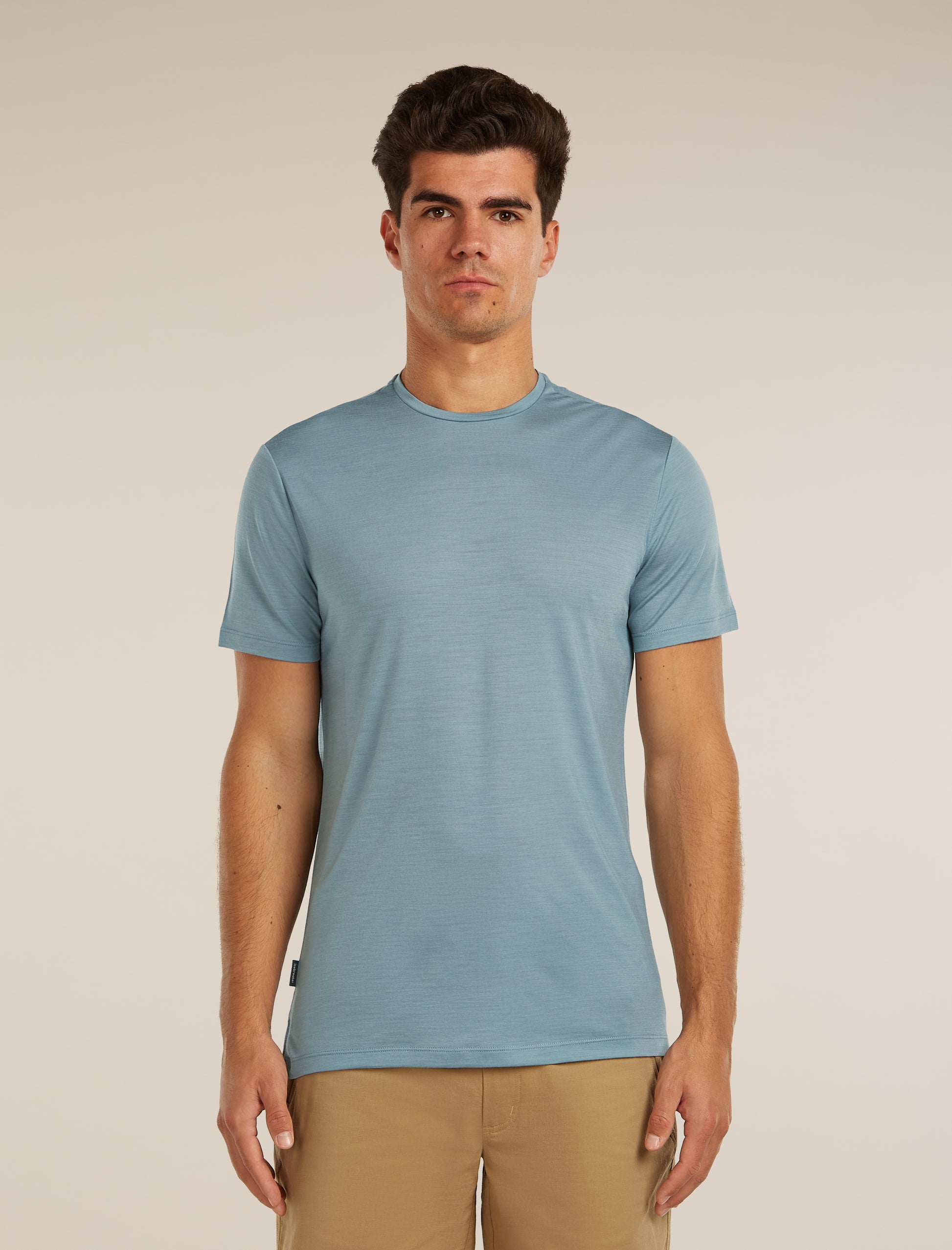 Icebreaker Mens Merino Blend 125 Cool-Lite Sphere SS Tee Flint Blue