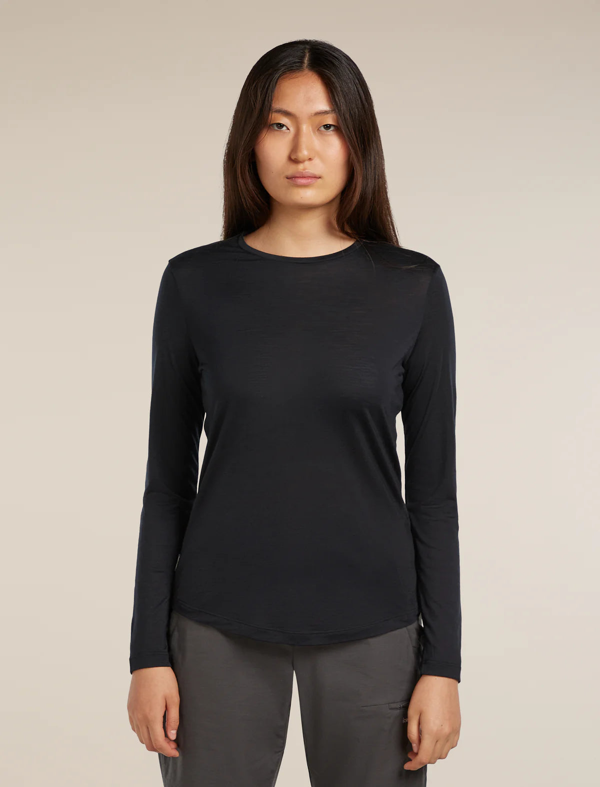 Icebreaker Womens Merino Blend 125 Cool-Lite Sphere LS Tee Black