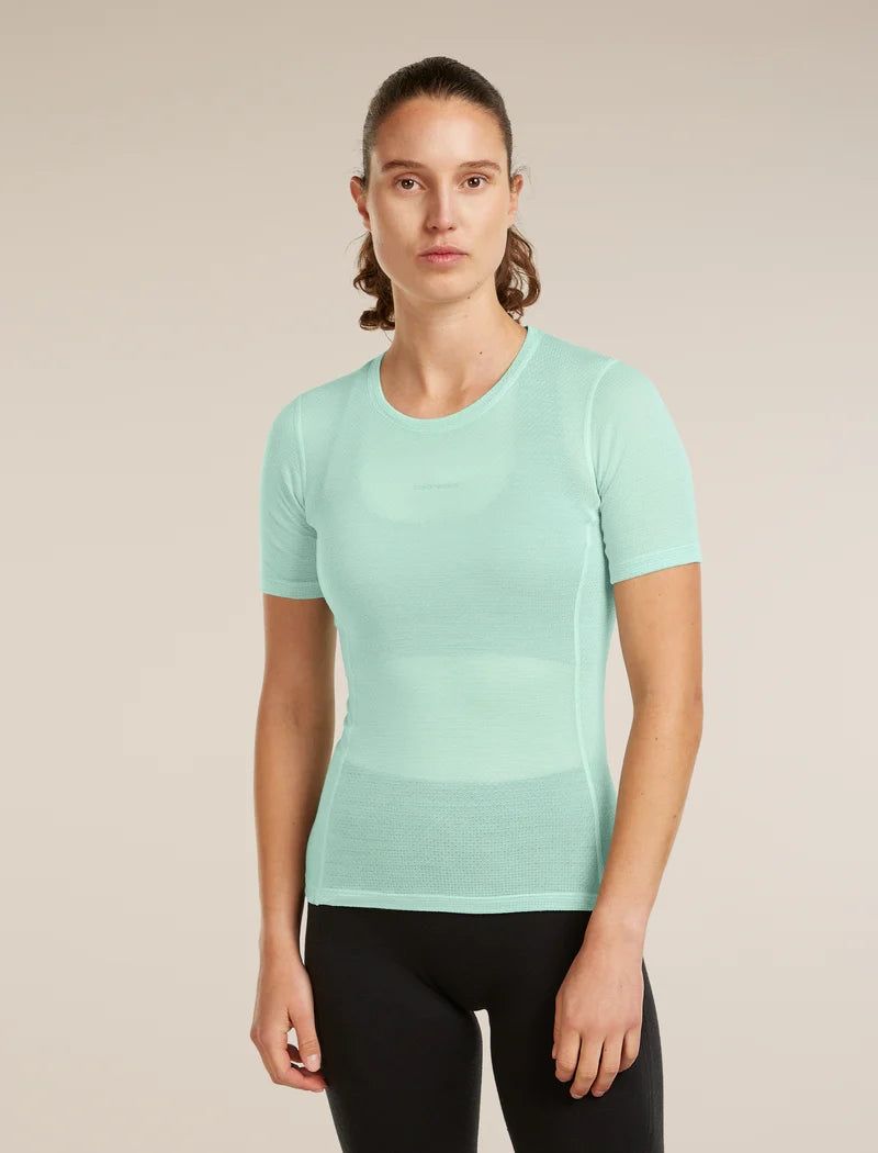 Icebreaker Womens Merino Blend 75 Cool-Lite Featherlight SS Crewe Mint