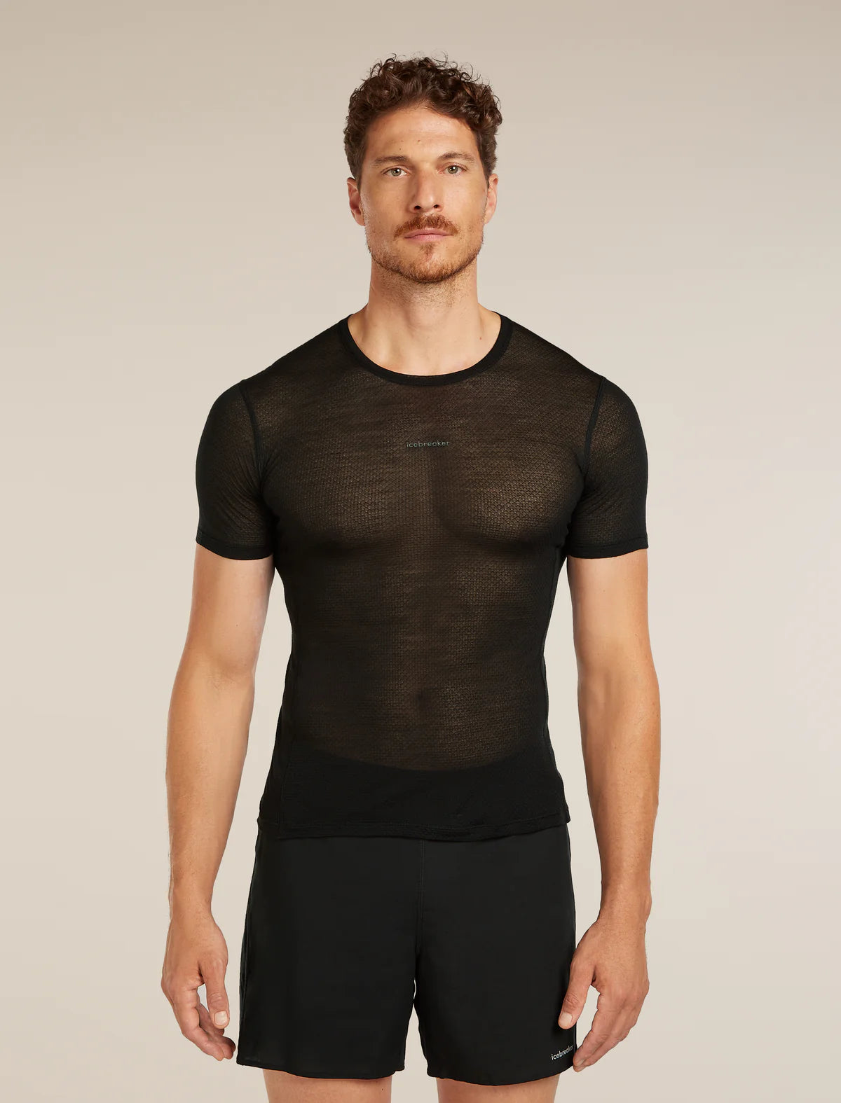 Icebreaker Mens Merino Blend 75 Cool-Lite Featherlight Short Sleeve Crewe
