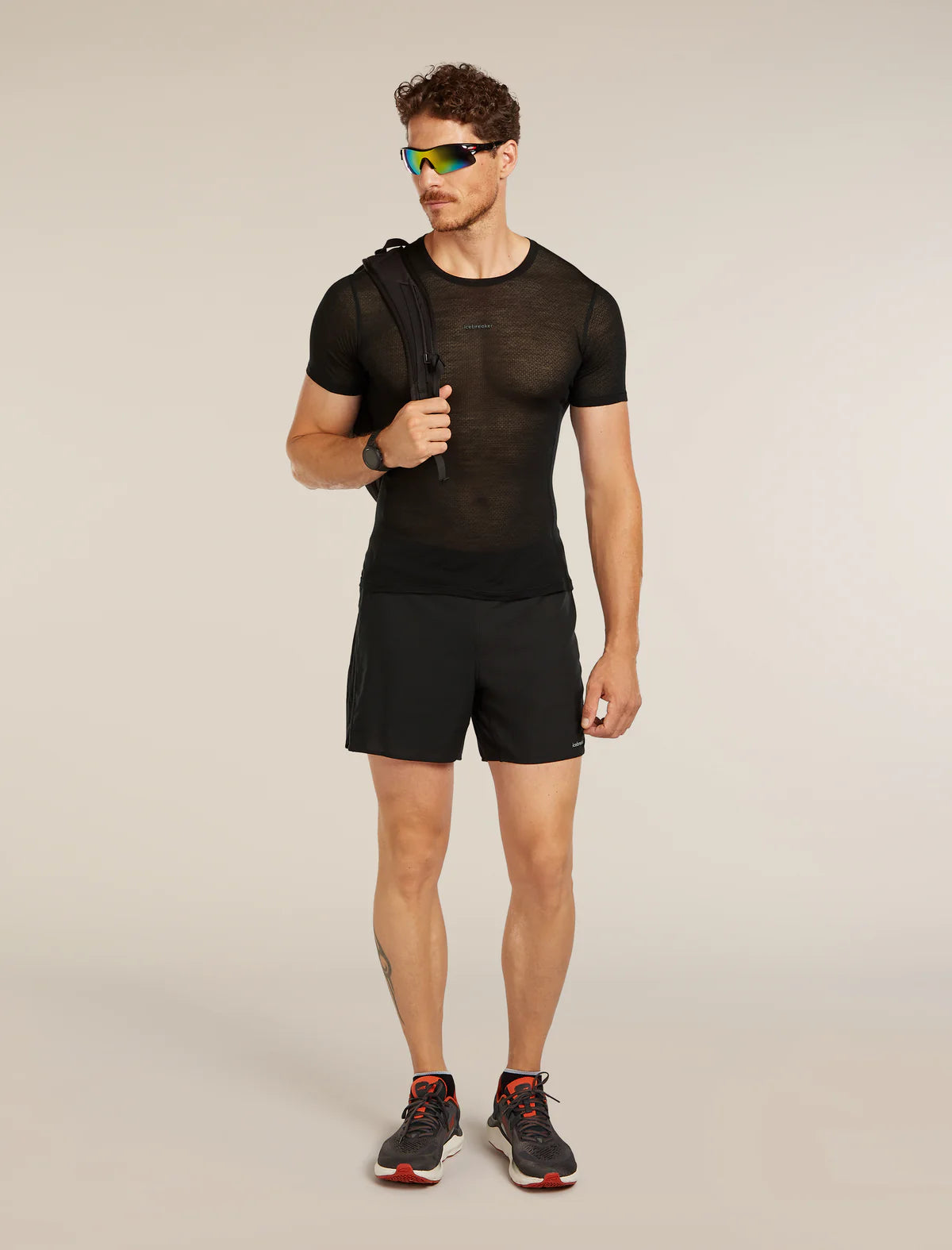 Icebreaker Mens Merino Blend 75 Cool-Lite Featherlight Short Sleeve Crewe