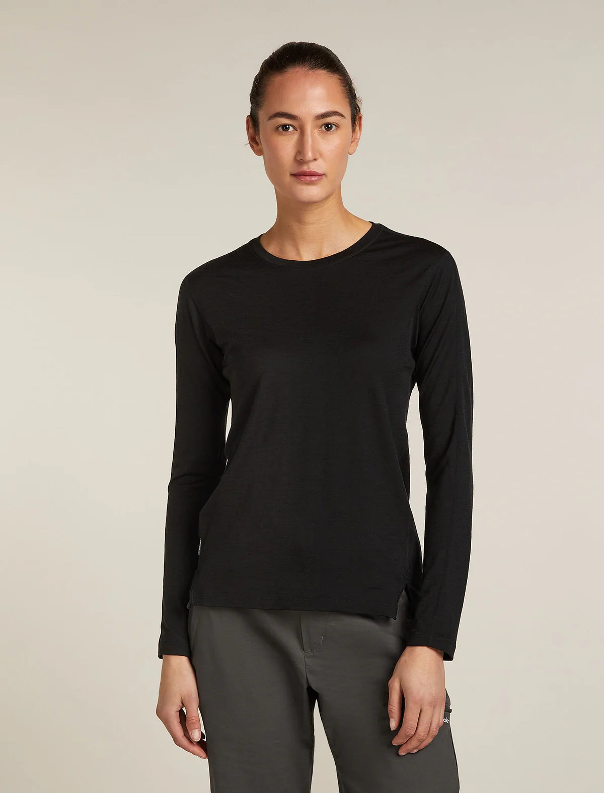 Icebreaker Womens 150 MerinoFine Ace LS Tee UPF X Small Black