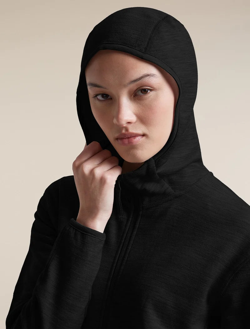 Icebreaker Womens Merino 360 RealFleece Elemental LS Zip Hoodie