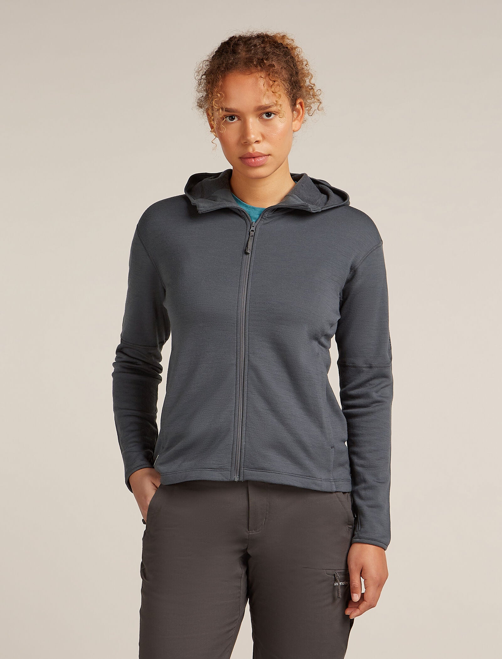 Icebreaker Womens Merino 360 RealFleece Elemental LS Zip Hoodie