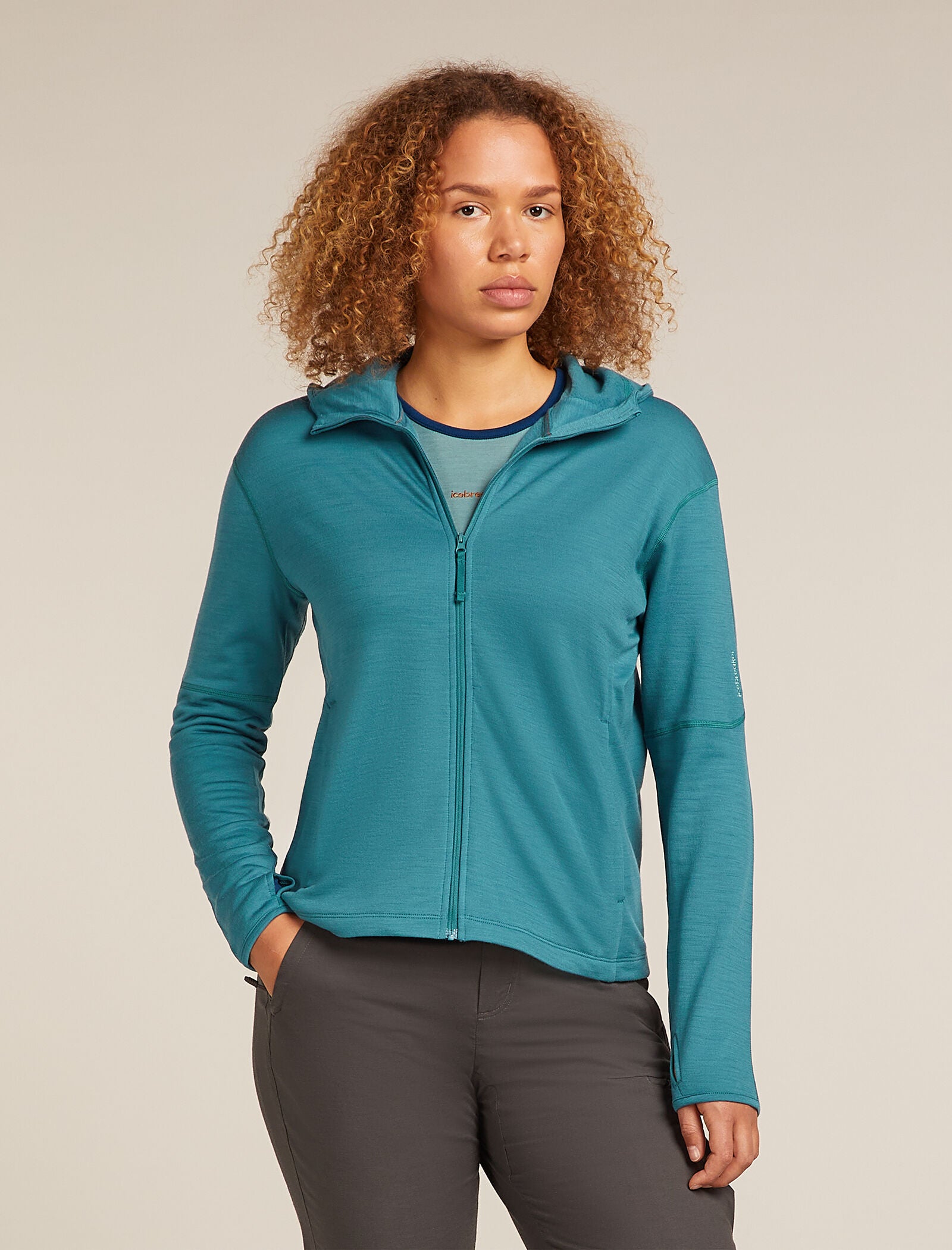 Icebreaker Womens Merino 360 RealFleece Elemental LS Zip Hoodie