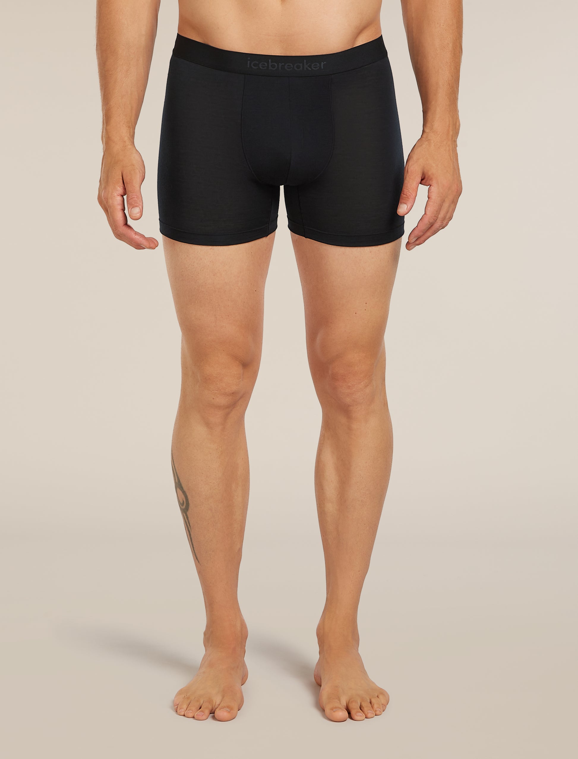 Icebreaker Mens Merino Blend 125 Cool-Lite Anatomica Boxers Black