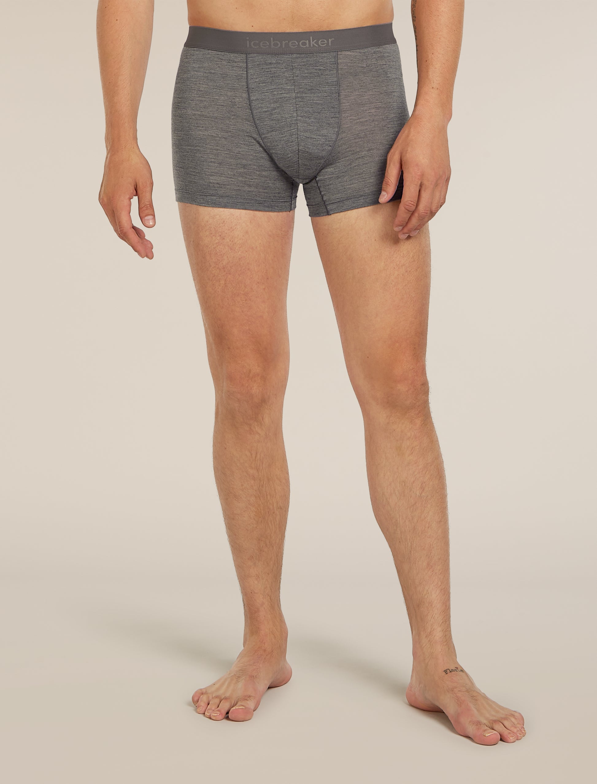 Icebreaker Mens Merino Blend 125 Cool-Lite Anatomica Boxers Gritstone Hthr