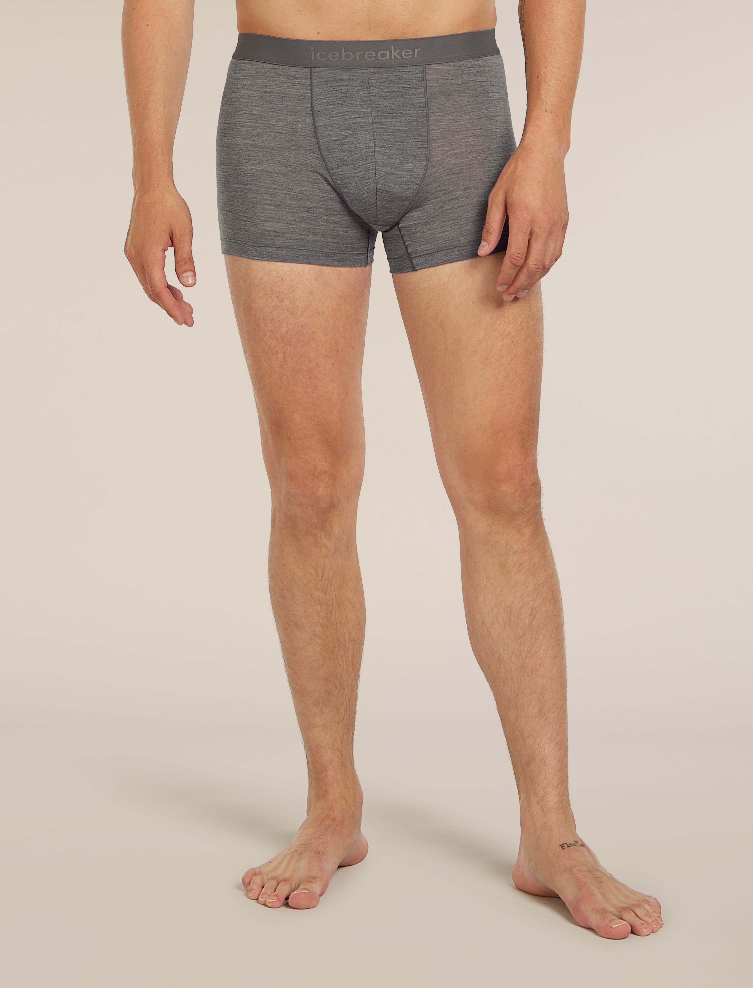 Icebreaker Mens Merino Blend 125 Cool-Lite Anatomica Boxers Gritstone Hthr