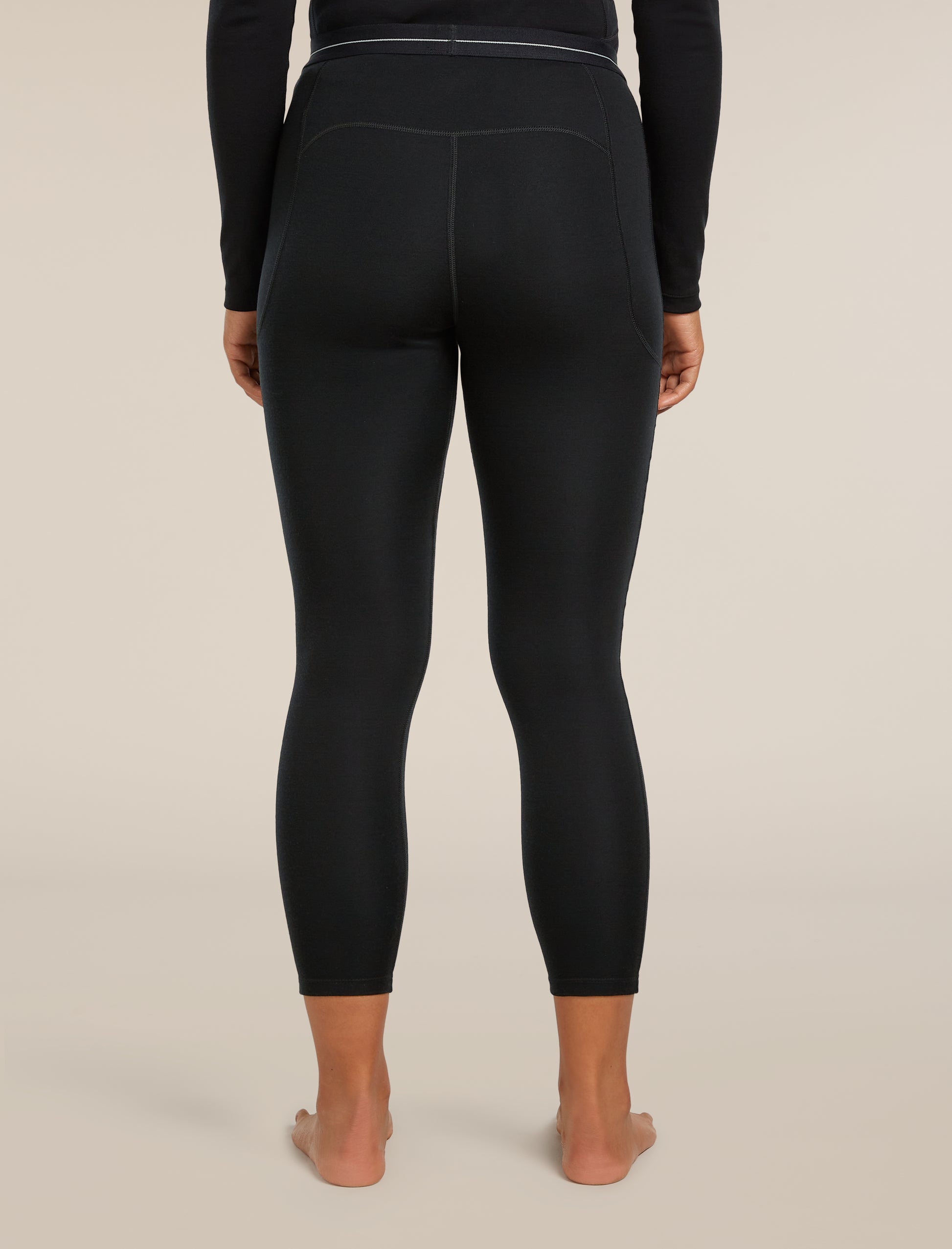 Icebreaker Womens 300 MerinoFine Polar Leggings Large Black