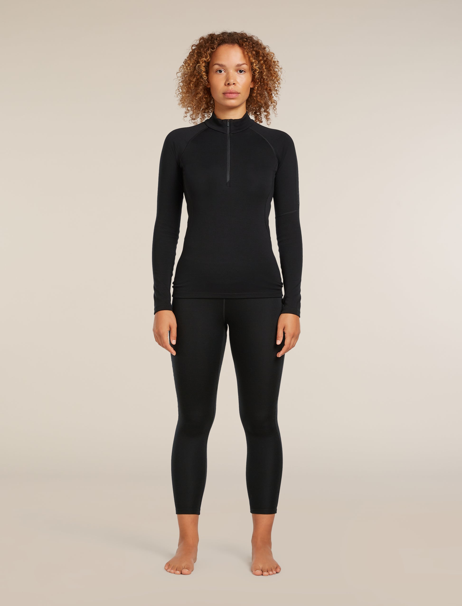 Icebreaker Womens 300 MerinoFine Polar Leggings Medium Black