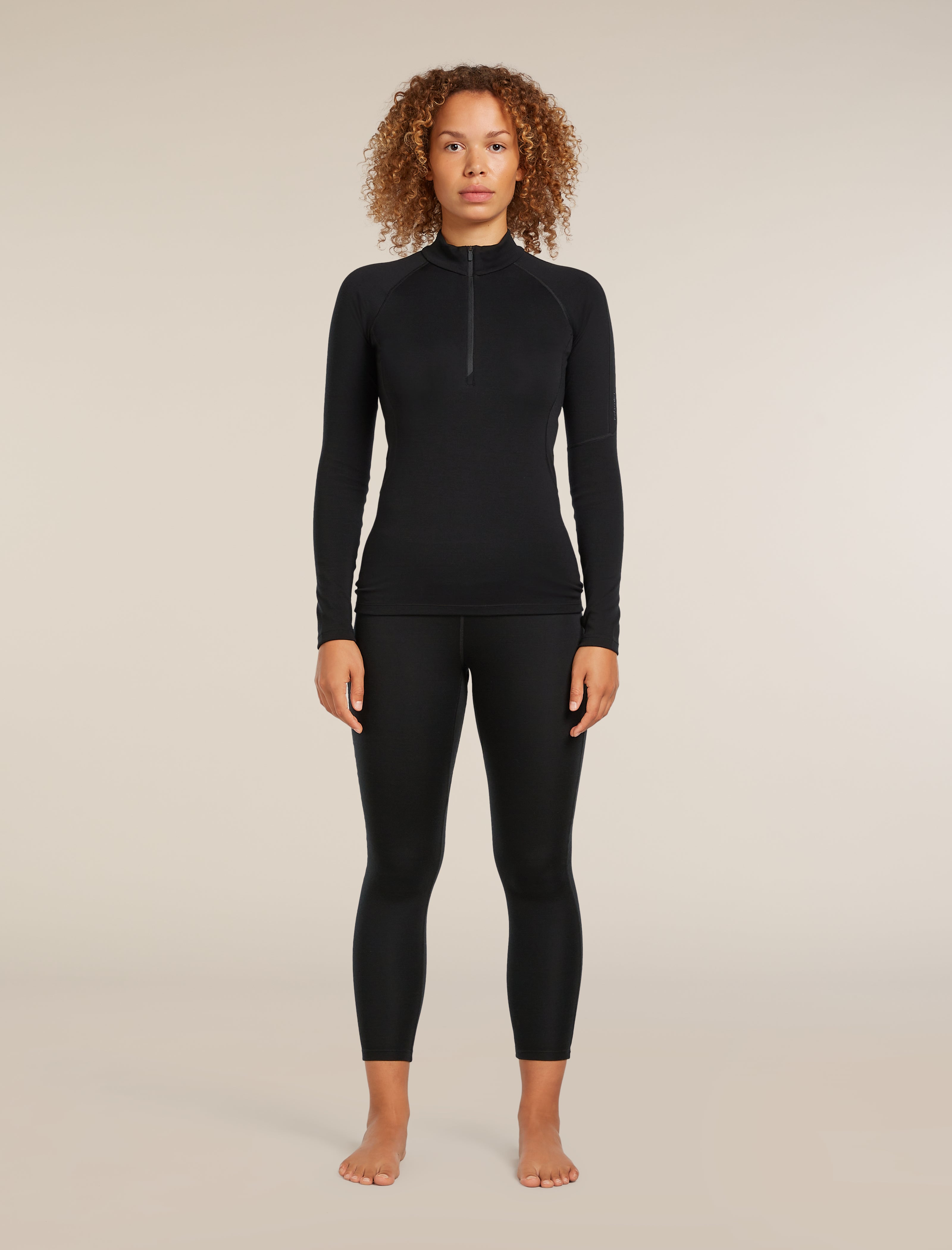 Icebreaker Womens 300 MerinoFine Polar Leggings Medium Black